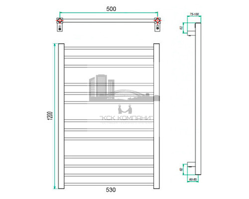 Электрический полотенцесушитель Eco Classic 530x1200