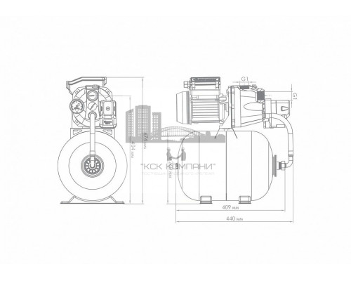 Насосная станция ДЖАМБО 50/28 Ч-18, с гидроаккумулятором (Dzhileks)