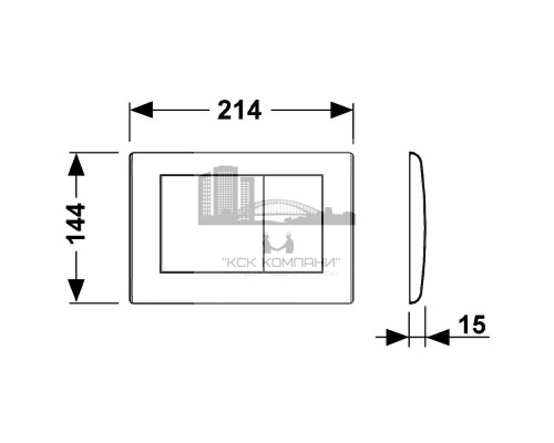 Панель смыва унитаза planus 9240320, для двойной системы смыва (Теце)