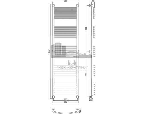 Водяной полотенцесушитель Сунержа Богема+ 1900x500 00-0221-1950 (Sunerzha)