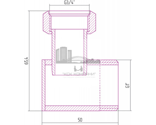 Уголок переходной Сунержа 1 НР × 3/4 НГ (Sunerzha)