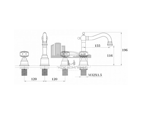 Смеситель для раковины (умывальника) KONSTANTIN GZ09015-D