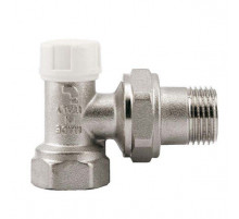 Клапан запорно-балансировочный угловой, кран на радиатор нижний (Арт. 396)