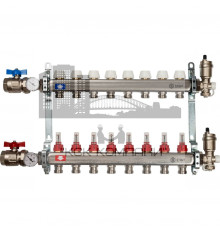 Коллектор из нержавеющей стали с расходомерами на 8 контура SMS 0917 000008 
