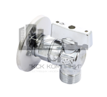 Кран для подключения бачков угловой шаровой c розеткой из нержавеющей стали  MIAMI 1/2х1/2