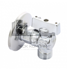 Кран для подключения бачков угловой шаровой c розеткой из нержавеющей стали  MIAMI 1/2х1/2