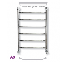 Полотенцесушитель водяной ЭРАТО А3 ВП 500x500, с верхней полкой (Erato)