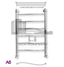 Полотенцесушитель водяной ЭРАТО А5 ВП 800x400, с верхней полкой (Erato)