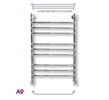 Полотенцесушитель водяной ЭРАТО А9 ВП 500x600, с верхней полкой (Erato)