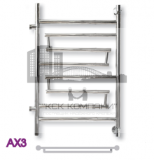Полотенцесушитель водяной ЭРАТО АX3 БП 800x500, с боковым подключением (Erato)