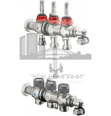 Распределительная гребенка "Multidis SF" со встроенными ротаметрами на 3 контуров 1404353, нержавеющая сталь 