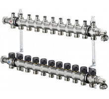Распределительная гребенка "Multidis SF" со встроенными вентилями на 11 контуров 1404561, нержавеющая сталь 