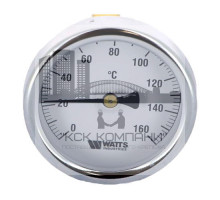 Термометр биметаллический 63 мм T с погружной гильзой (50 мм) (Ваттс)