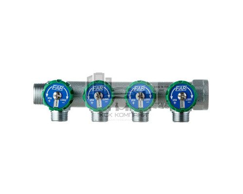 Коллектор  FK 3824 3412TP регулирующий проходной ВР-НР 3/4х1/2 с 4 отводами