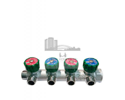 Коллектор  FK 3824 3412TP регулирующий проходной ВР-НР 3/4х1/2 с 4 отводами