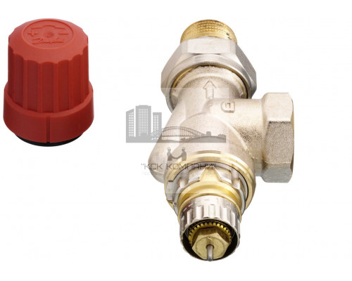 Клапан радиаторного терморегулятора угловой с боковым подключение термостата, никелированный RTR-N 15 UK  013G7048