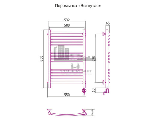 Электрический полотенцесушитель Сунержа Богема 800x500 R 00-0503-8050 (Sunerzha)