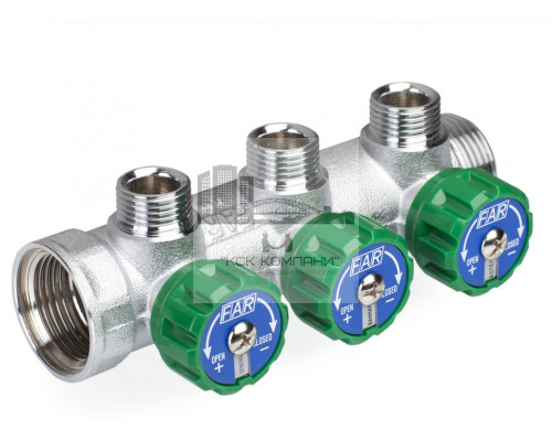 Регулирующий проходной коллектор  ВР-НР 1х3/4 с 3 отводами FK 3822 134 (EUR)