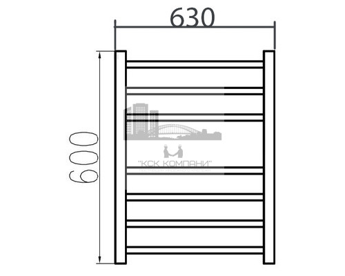 Электрический полотенцесушитель Estro 630x600 с теном