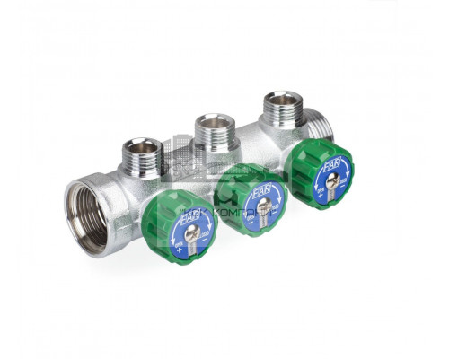 Регулирующий проходной коллектор  ВР-НР 1х3/4 с 3 отводами FK 3822 134 (EUR)