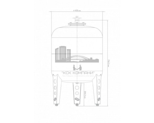 Вертикальный расширительный бак В 80, 7780 (Jeelex)
