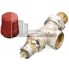 Клапан радиаторного терморегулятора угловой с боковым подключение термостата, никелированный RTR-N 15 UK  013G7048