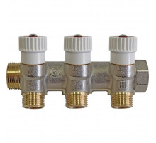 Коллектор распределительный 3/4", 3 отвода 1/2", SMB 6852 341203 плоское уплотнение 