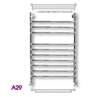 Полотенцесушитель водяной ЭРАТО А29 ВП 1000x500, с верхней полкой (Erato)