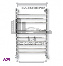 Полотенцесушитель водяной ЭРАТО А29 ВП 1000x500, с верхней полкой (Erato)