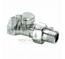 Радиаторный запорно регулирующий клапан DN15, 1/2" проходной бронза никелированная