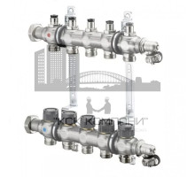 Распределительная гребенка "Multidis SF" со встроенными вентилями на 5 контуров 1404555, нержавеющая сталь 