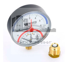 Термоманометр радиальный 80 мм F+R828 (TMRP) 6 бар (Ваттс)