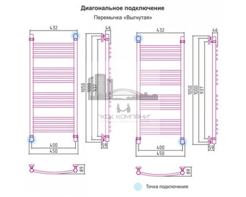 Водяной полотенцесушитель Сунержа Богема+ 1000x400 00-0221-1040 (Sunerzha)