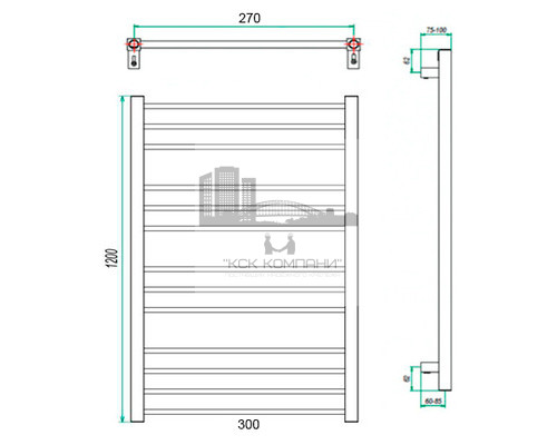 Электрический полотенцесушитель Eco Classic 300x1200