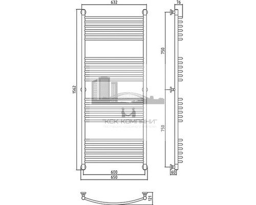 Водяной полотенцесушитель Сунержа Богема+ 1500x600 00-0221-1560 (Sunerzha)