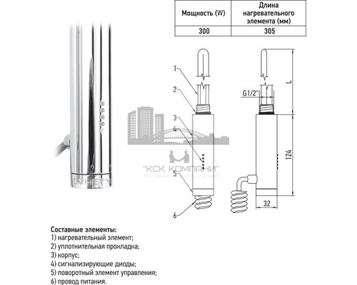 Электрический полотенцесушитель Сунержа Нюанс 1800 R 00-0543-1853 (Sunerzha)