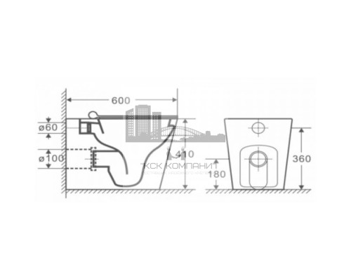 Унитаз приставной  FB0022 Diamond