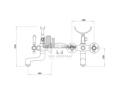 Смеситель для ванны (душевой набор) KOSTANTIN GZ09032-D