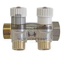 Коллектор распределительный 3/4", 2 отвода 1/2", SMB 6852 341202 плоское уплотнение 