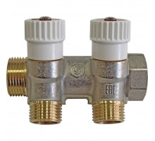 Коллектор распределительный 3/4", 2 отвода 1/2", SMB 6852 341202 плоское уплотнение 