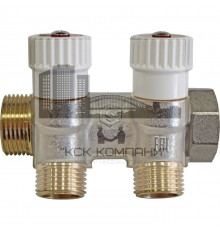 Коллектор распределительный 3/4", 2 отвода 1/2", SMB 6852 341202 плоское уплотнение 