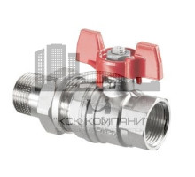 Кран шаровый 1 1/4" НГ с американкой маховик из алюминия 