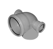 Отвод 110х50х50 на 87 градусов для канализации правый, Политэк