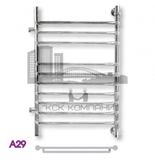 Полотенцесушитель водяной ЭРАТО А29 БП 800x600, с боковым подключением (Erato)