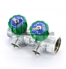 Регулирующий проходной коллектор  ВР-НР 3/4"х1/2" с 2 отводами (EUR) FK 3821 3412