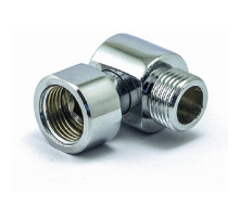 Уголок декоративный c накидной гайкой латунный 1/2" ВР × 1/2" НР для полотенцесушителей, хромированный