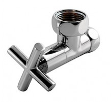 Вентиль запорный угловой крестовинный для полотенцесушителя 1" ВР × 3/4" ВР с внутренней резьбой