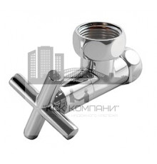 Вентиль запорный угловой крестовинный для полотенцесушителя 1" ВР × 3/4" ВР с внутренней резьбой