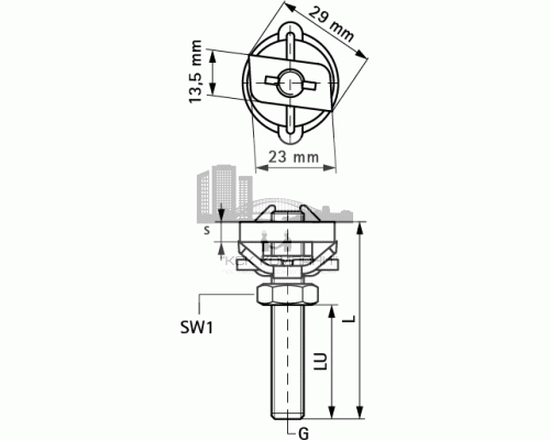 Болт быстрого монтажа М8х80 мм BIS RapidRail, 6523808 (Валравен)