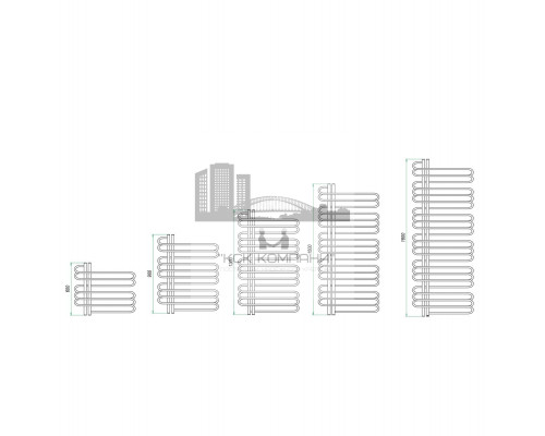 Водяной полотенцесушитель Stelle 500x1200, правосторонний